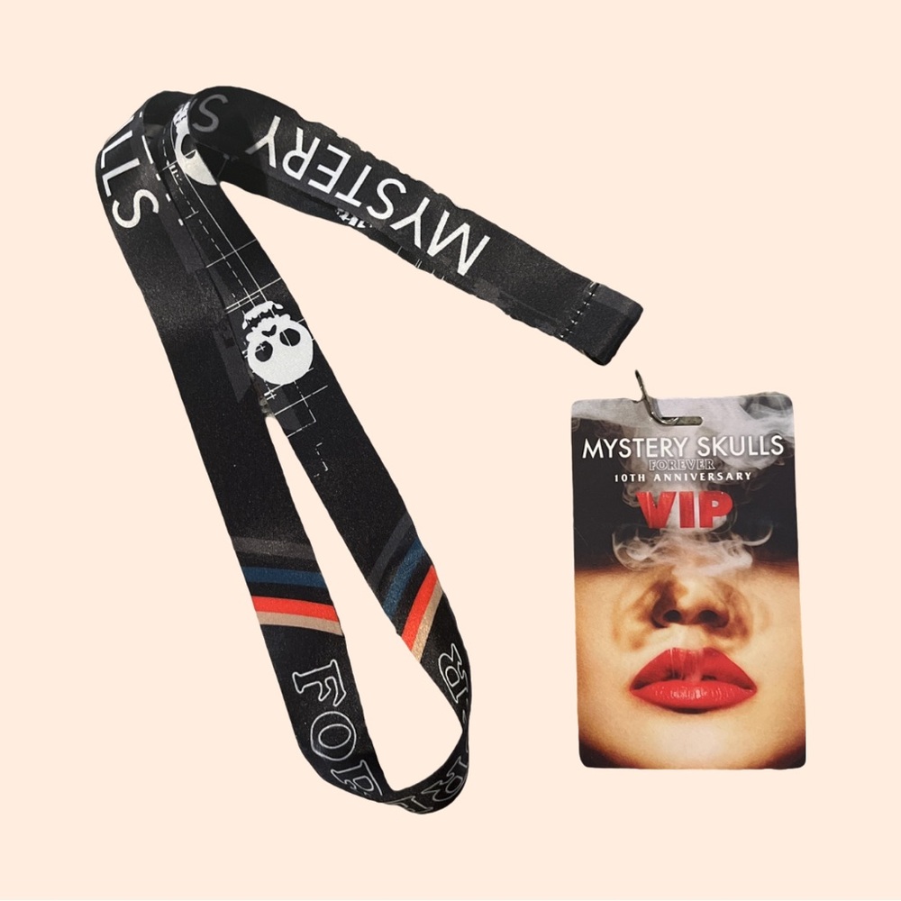 VIP Mystery Skulls Badge and Lanyard (Not Signed)